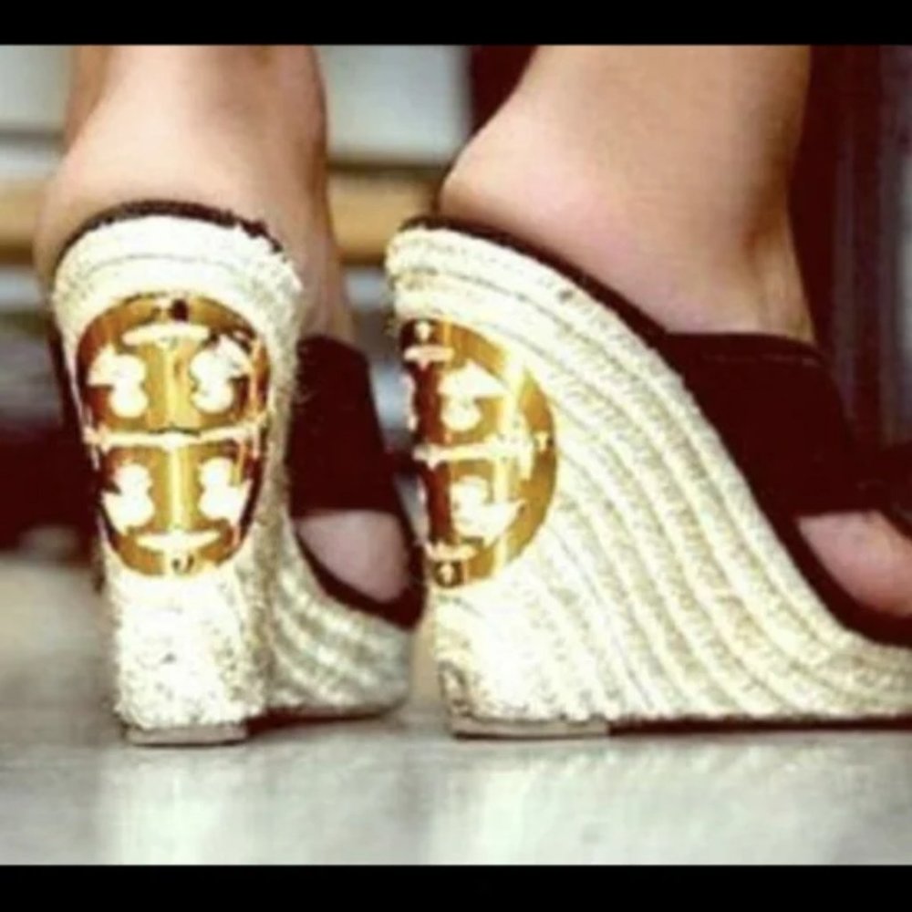 Tory Burch Kristen Espadrille Wedges size 6 1/2 - Picture 1 of 11